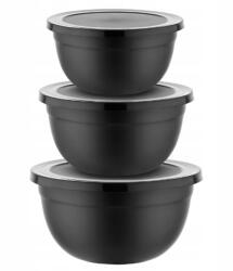 Meyerhoff 3 db-os tál szett kpl fedéllel rozsdamentes tál 3 db-os salátatál (MH-37)