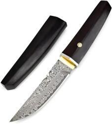 HARAHU Cuțit de exterior Damascus OD-31700 - Negru KP31700