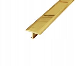 EVISO Dekoratív Sárgaréz Küszöbsín, T Profil, Arany Színű, Polírozott, 20mm x 900mm (FLMT-0006)