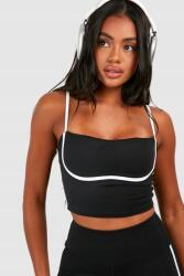 Boohoo HC61315 Boohoo Crop Top Kontrasztos Vállpántokkal (17) S