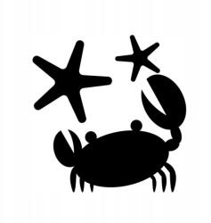  Autós matrica rák és tengeri csillag 14cm x 15cm