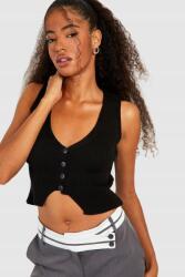 Boohoo LC61305 Boohoo Kötött Felső Csíkos Gombokkal (21) M