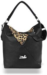  Zellia Női Válltáska 17008 Fekete - Ocelot Minta - (24033572)
