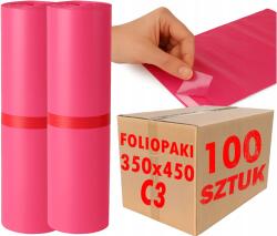 PAKO Futártasakok 450x350 mm C3 Méretű Rózsaszín Csomagoló Fóliatasak 100 db