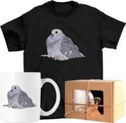  Bögre szett Póló Galamb Vicces mém 2 Kész Ajándék 104 (AP45.28.104)