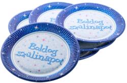 Boldog Születésnapot tányér - Kék 23cm 6db