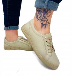  Bézs Puha Könnyű Tornacipő Félcipő Bőr Sportcipő 36-OS (MOD23036-01-SK-G1/2)