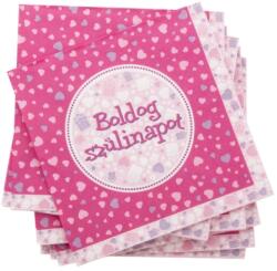  Boldog Születésnapot szalvéta - Pink 33x33cm 16db