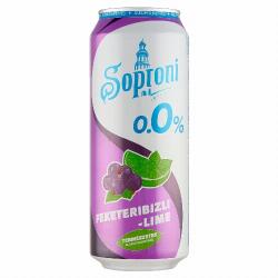 Soproni feketeribizli-lime-os alkoholmentes sörital 0, 0% 500 ml