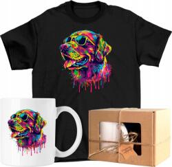  Bögre szett Póló állat art művészet kutya kutyus 1 Kész Ajándék 128 (AP33.0512.128)