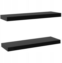 vidaXL Fali polcok, 2 db, fekete, 60 x 20 x 3, 8 cm (288201)
