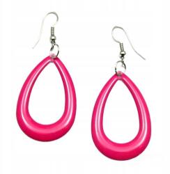  Függő fülbevaló zománcozott ovális rózsaszín (0611-738)