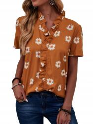 Shein DC42102 Shein Virágos Mintás, Röffös Póló (19) S