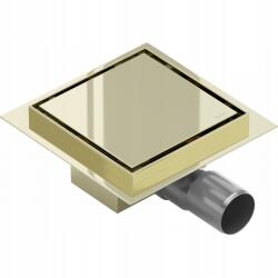 Mexen Flat négyzet alakú padlólefolyó 15 x 15 cm, Arany 1510015 (1510015)