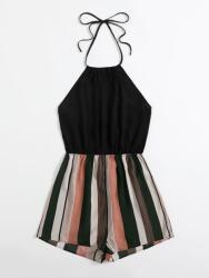 Shein Rövid Csíkos Overál, Size 42, 100% Poliészter, Multi szín