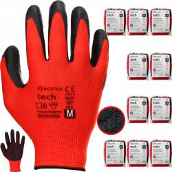 Mercator Medical Red+black Munkavédelmi Kesztyű, Tech Latekszes, Paszszal, M Méret, 120 Pár (RĘKAWICZKI ROBOCZE RED+BLACK ŚCIĄGACZ TECH M)