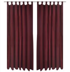 VidaXL Bordó színű, szatén függöny szett, 2 db, 140 x 245 cm (222)