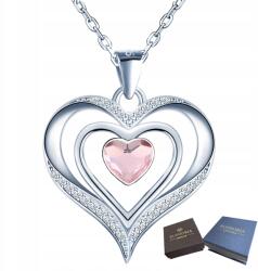 Mennica Świdnicka Ezüst nyaklánc 925 Szív cirkóniákkal Kristály Celeb Ajándék