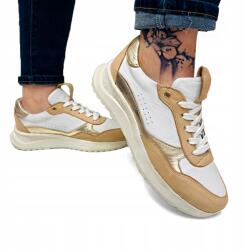  Fehér Bézs Puha Könnyű Szélesebb Bőr Sportcipő 39-ES (MOD267-00-SK-G1/2)