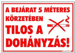 Gungl Dekor Piktogram A bejárat 5m-es körzetében tilos a dohányzás! piros (000/725) - papir-bolt