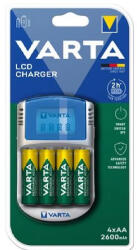 VARTA Akkumulátor töltő VARTA LCD-s + AA 4x2600 mAh + 12 V USB (57070201451)