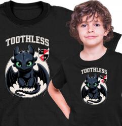  Gyerek Póló Sárkány mese fogatlan 2 fekete Xs (AP54.41.XS)