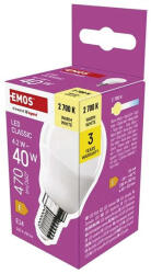 EMOS LED izzó EMOS E14 kisgömb 4, 2W meleg fény 2700K (1525731240) - papir-bolt