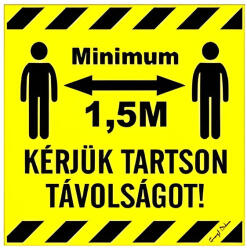 Gungl Dekor Matrica Kérjük tartson minimum 1, 5 m távolságot sárga 10x10 cm "B (210/230) - papir-bolt