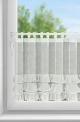 Eurofirany 70x150-es Lilian 2 fehér napellenző, fodros díszítéssel, készen áll a pántokra Eur (453891)