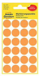 AVERY Etikett címke Avery Zweckform 18 mm kör címke neon narancssárga 4 ív 96 db/csomag No. 3173 (3173)