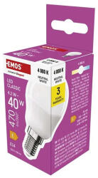 EMOS LED izzó EMOS E14 kisgömb 4, 2W természtes fény 4000K (1525731439)