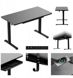 Mark Adler Állítható elektromos íróasztal Mark Adler fekete, fiókokkal a munkához (MA-LEADER 8.5 BLACK)