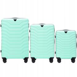 Wings Utazó Bőrönd Szett 3 Csomag 4 keréken Abs Tágas kemény (PEA01-3KPL-L.GREEN)