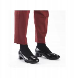 RIEKER Fekete Puha Könnyű Bőr Alacsony Sarkú Félcipő 38-AS (RIE45068-00-SK-G1/2)