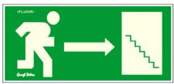 Gungl Dekor Piktogram Menekülési irány jobbra lépcsős zöld (FLUOR. ) (300 / 51) - papir-bolt
