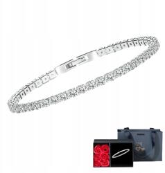  Női Karkötő Ezüst Hosszú Téglalap alakú Kristályok Ideális Ajándék (Bransoletka Damska Srebrna Kryształki)