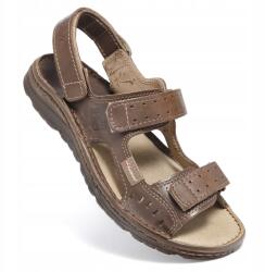 PanSzew Férfi Bőrszandál Állítható Tépőzárral, Marhabőrből 39-46 PanSzew (Wygodne Sandały Męskie ze Skóry Naturalnej)