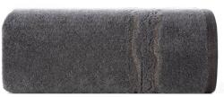 Eurofirany Karin pamut törölköző fényes cérnával szőtt díszítéssel Acélszürke 70x140 cm