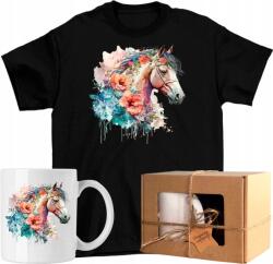 Póló szett Bögre Ló Művészet Virágok 09 Kész Ajándék