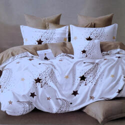 idealisotthon 3 részes kétoldalas ágyneműhuzat - univerzum - fehér, bézs (IO-SY-BL-XY-04-WHBG3)