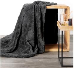 EUROFIRANY Caro puha plüss takaró dombornyomott hatású Acélszürke 150x200 cm