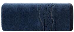 Eurofirany Karin pamut törölköző fényes cérnával szőtt díszítéssel Gránátkék 70x140 cm