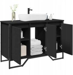 vidaXL mosdó alatti szekrény, fekete, 91x35x60 cm (848659)