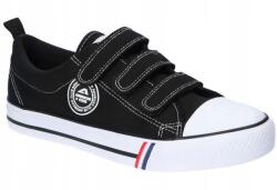 American Club Akció! Eredeti American Férfi Cipő Féláron Tépőzáras Fekete 44-ES (LH58)