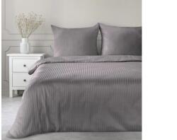 Eurofirany Vera egyszínű csíkos pamutszatén ágynemű garnitúra Acélszürke 220x200 cm - 70x80 cm 2db