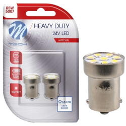 m-tech R5W Led Izzók 24V Teherautó Retrofit G18 5007 8xSMD2835 Fehér Heavy Duty (Nagy Teherbírású)