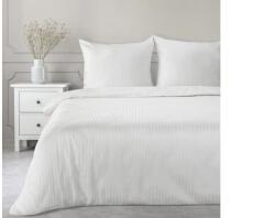 Eurofirany Vera egyszínű csíkos pamutszatén ágynemű garnitúra Fehér 220x200 cm - 70x80 cm 2db