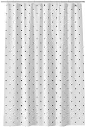 Rodeno Nagy Méretű Fürdőszobái Zuhanyfüggöny 180x180 CM Fehér Fekete Pöttyös Masszív (ROD0027)