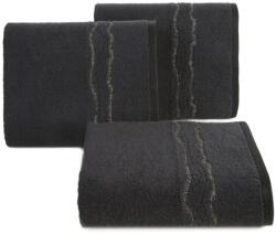 Eurofirany Karin pamut törölköző fényes cérnával szőtt díszítéssel Fekete 70x140 cm