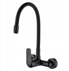 Kuchinox Konyhai Csaptelep Fali Flexibilis Kifolyócső Fekete (BKE B81D)